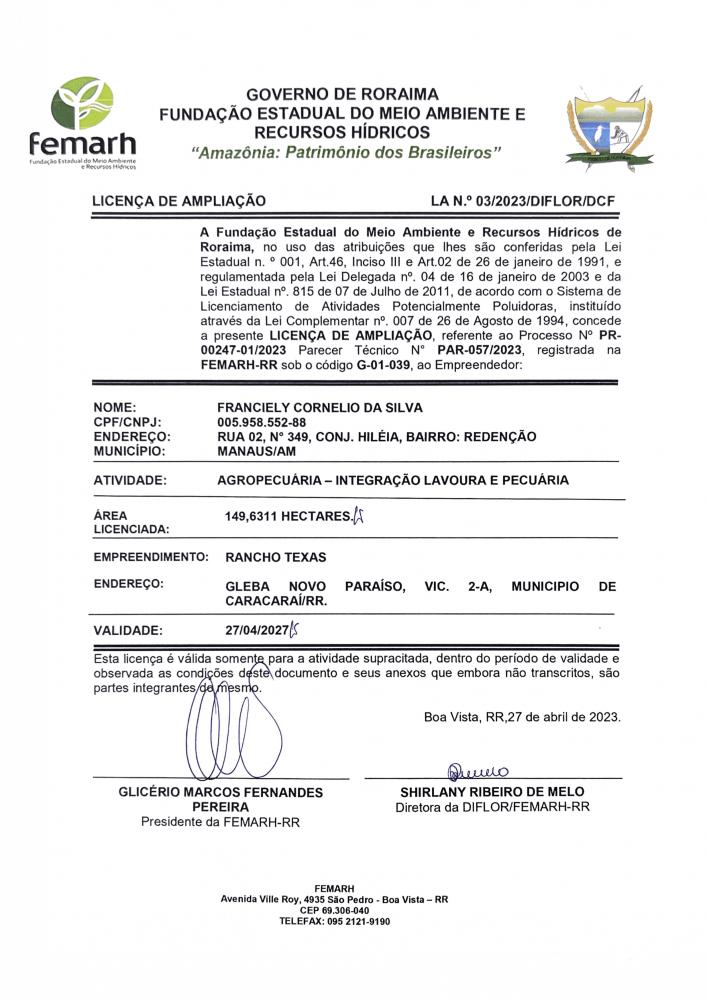 Licença de Ampliação