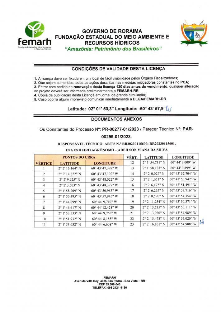 CERTIFICADO RORAIMENSE DE REGULARIDADE AMBIENTAL