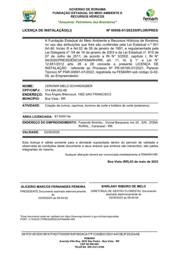 LICENÇA DE INSTALAÇÃO (LI)