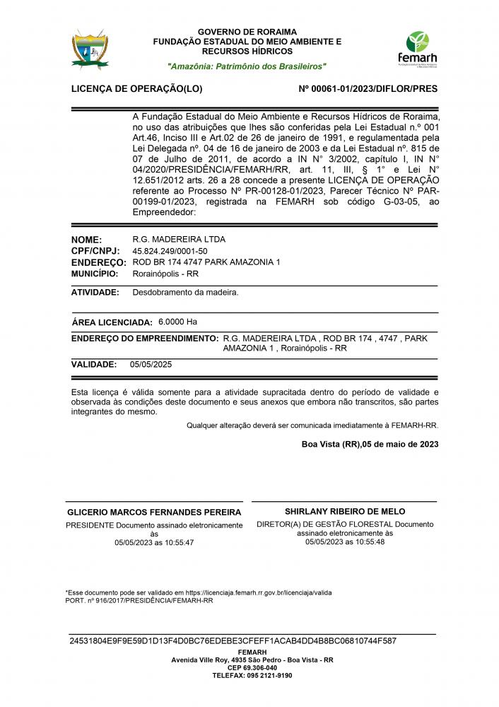 LICENÇA DE OPERAÇAO