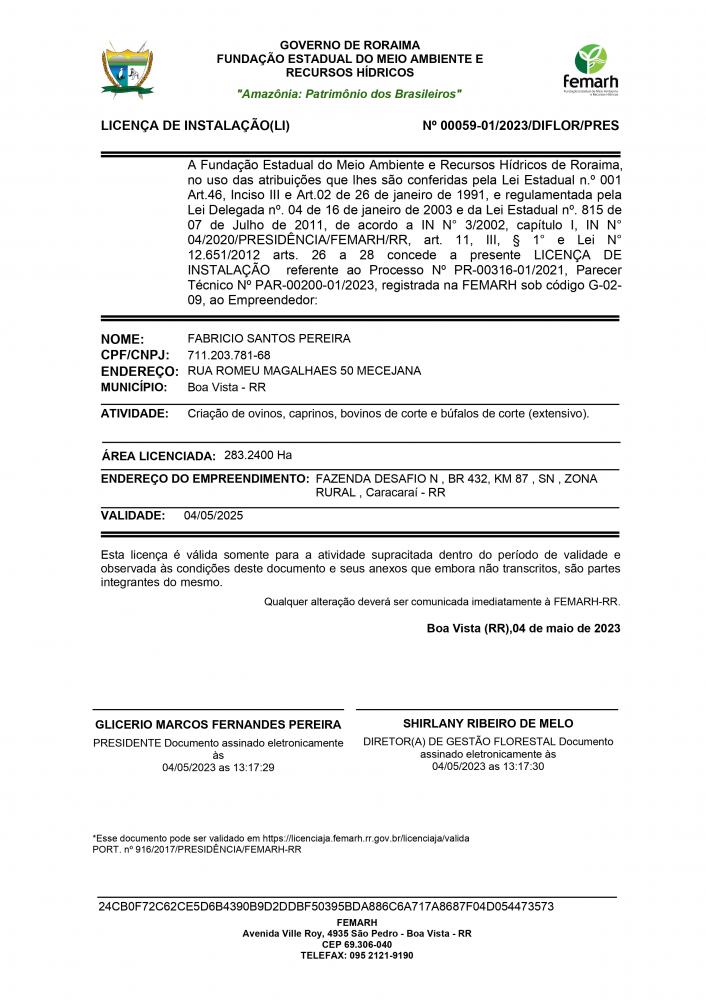 LICENÇA DE INSTALAÇAO