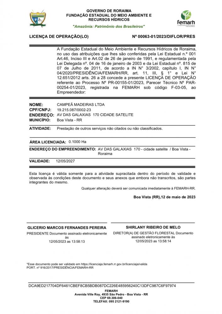 Licença de Operação 