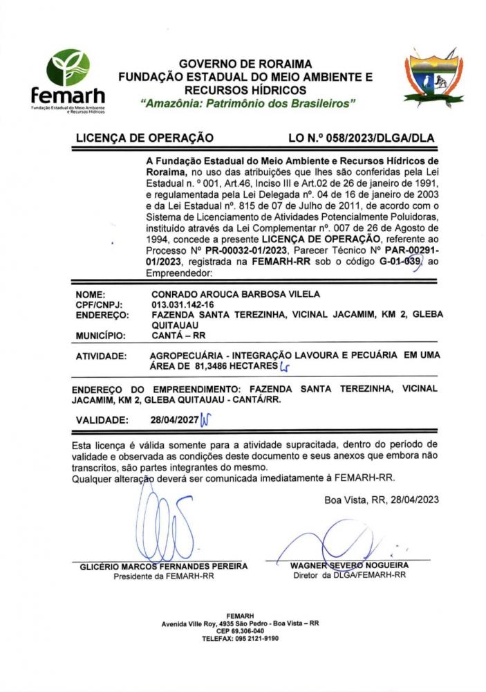 Licença de operação 