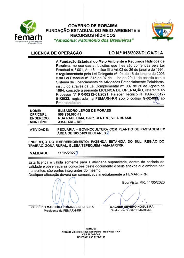 LICENÇA DE OPERAÇÃO(LO)