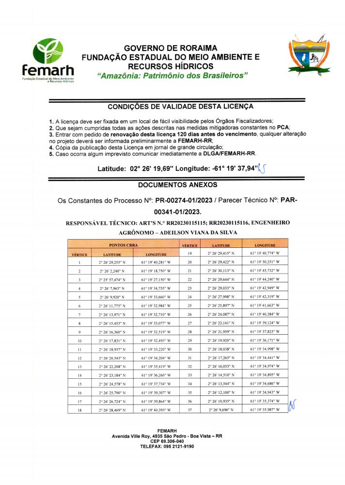 CERTIFICADO RORAIMENSE DE REGULARIDADE AMBIENTAL