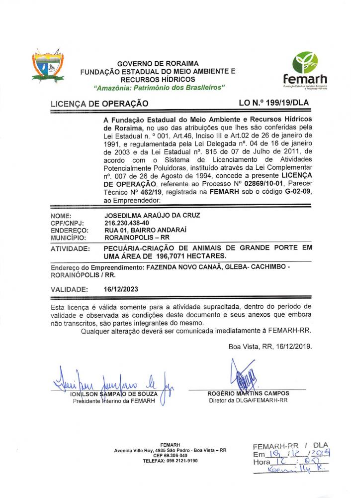 LICENÇA DE OPERAÇÃO(LO)