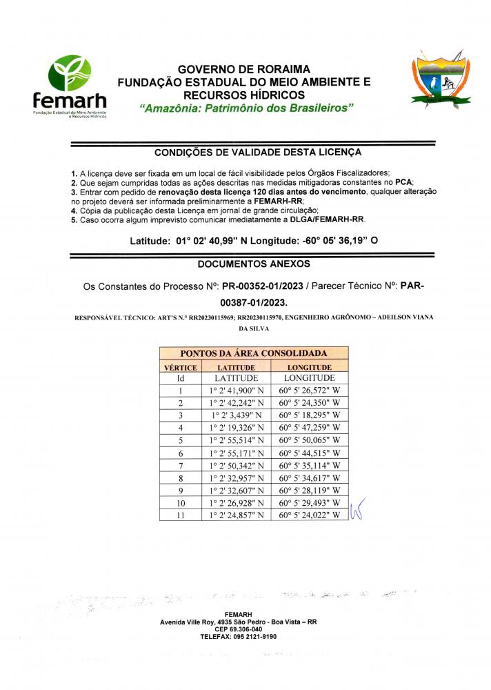 CERTIFICADO RORAIMENSE DE REGULARIDADE AMBIENTAL