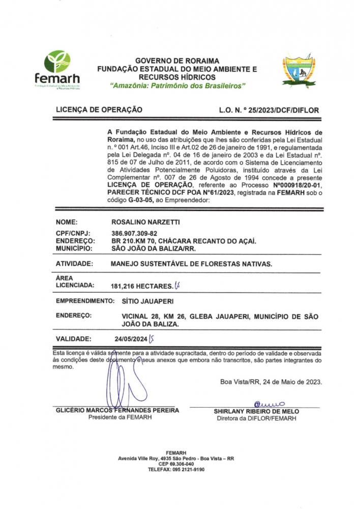 Licença de operação 