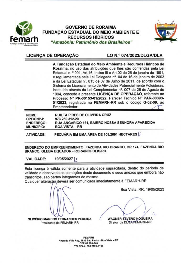 Licença de operação 