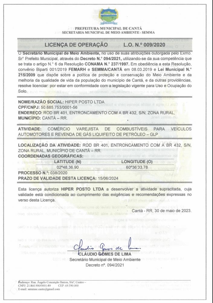 Licença de Operação 