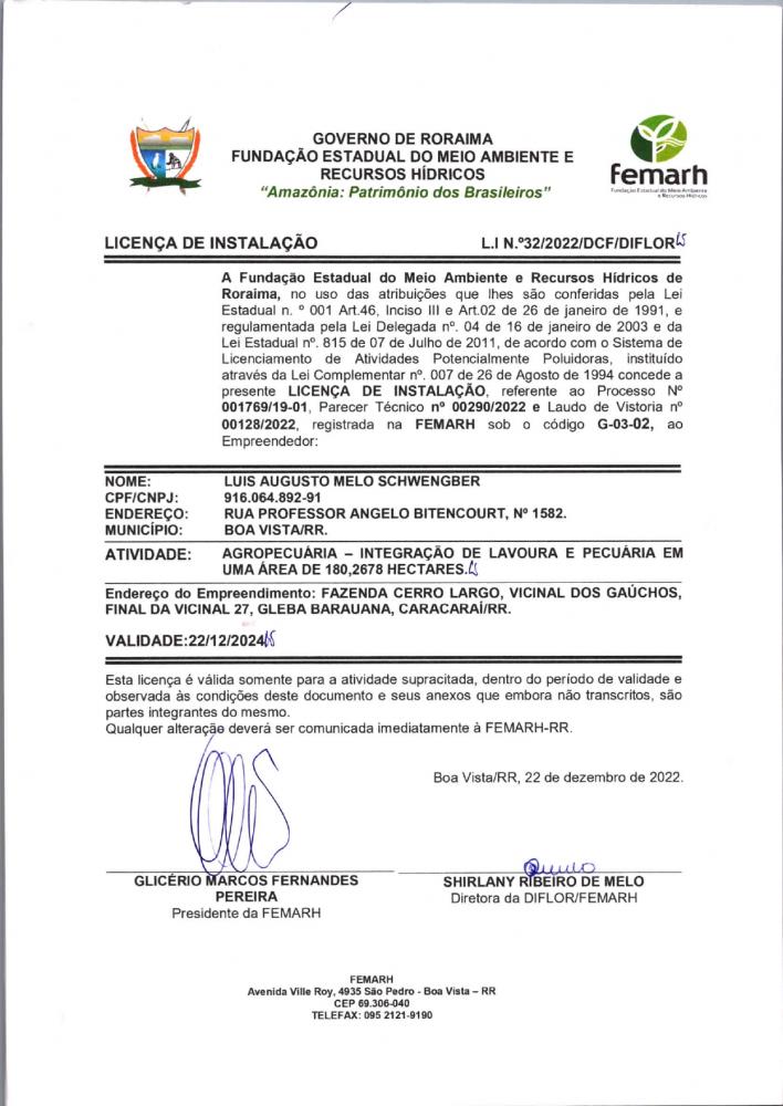 LICENÇA DE INSTALAÇAO