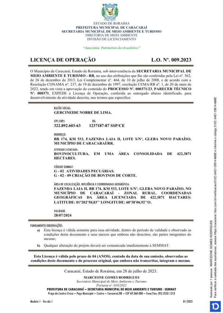 Licença de operação 