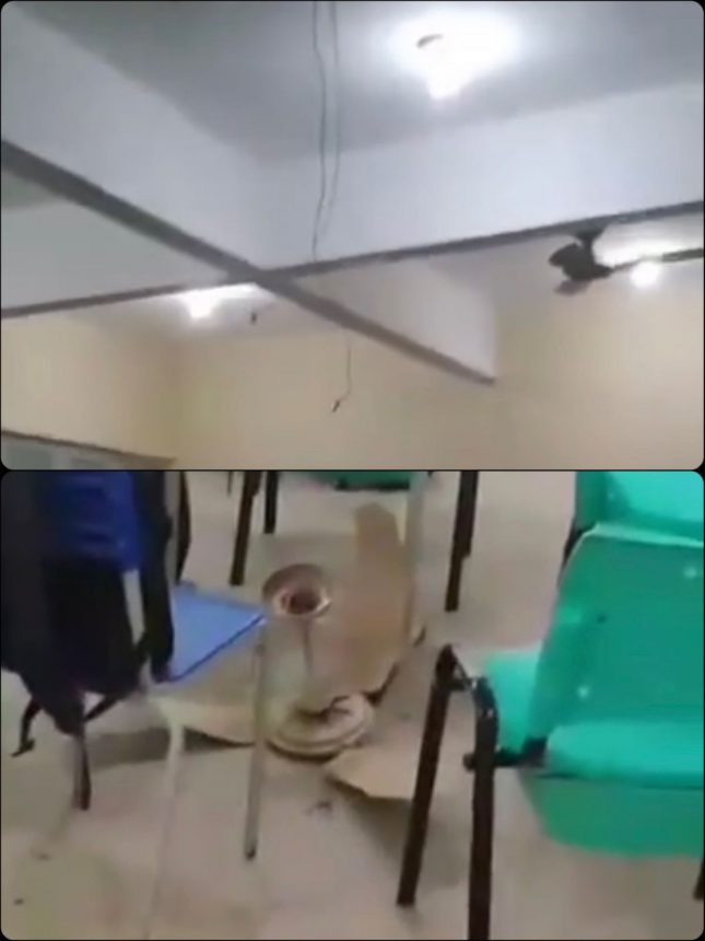 Ventilador de teto cai em sala de aula em escola estadual de Boa Vista