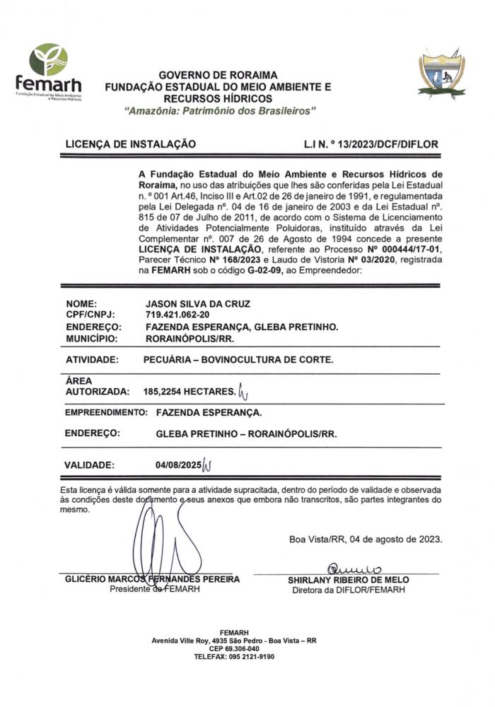 Licença de instalação 